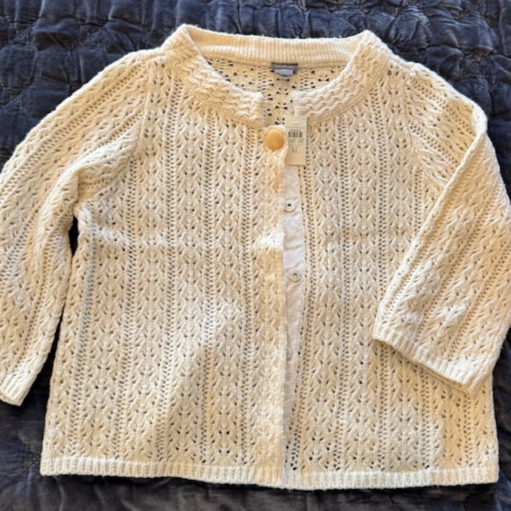 NWT Ann Taylor Delicate Ivory Cardigan size XL